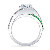 1 Carat Moissanite Ring With Tsavorites
