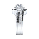 1 Carat Black Diamond Accent Wedding Set With 2 Bands