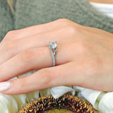 V Shaped Moissanite Engagement Ring
