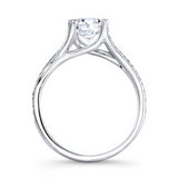V Shaped Moissanite Engagement Ring
