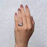 Contemporary Black Diamond Accent Moissanite Engagement Ring