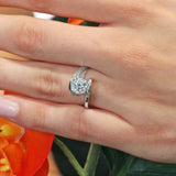 Bypass Pave Moissanite Engagement Ring