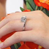 Bypass Pave Moissanite Engagement Ring