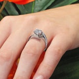 Bypass Pave Moissanite Engagement Ring