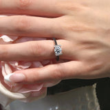 Vintage Pave Black Diamond Accent Moissanite Ring