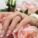 Vintage Pave Black Diamond Accent Moissanite Ring
