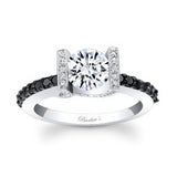 Vintage Pave Black Diamond Accent Moissanite Ring