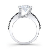 Vintage Pave Black Diamond Accent Moissanite Ring