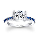 Vintage Pave Blue Sapphire Accent Ring