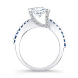 Vintage Pave Blue Sapphire Accent Ring