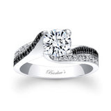 Black Diamond Accent Moissanite Pave Ring