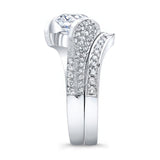 Pave Round Moissanite Ring Set