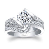 Pave Round Moissanite Ring Set