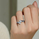 Pave Princess Cut Black Diamond Accent Ring