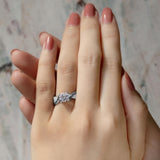 Pave Set Black Diamond Accent Moissanite Ring