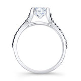 Pave Set Black Diamond Accent Moissanite Ring