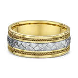 8mm Braided Two Tone Wedding Band