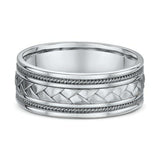 8mm Braided Two Tone Wedding Band