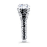 Vintage 1 Carat Moissanite Black Diamond Accent Engagement Ring