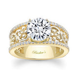 Vintage Floral 3 Carat Moissanite Engagement Ring