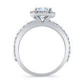 3 Piece Moissanite Halo Wedding Ring Set