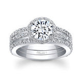 3 Piece Halo Wedding Ring Set