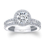 Moissanite Halo Wedding Ring Set