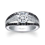 Art Deco Black Diamond Accent Moissanite Ring