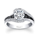 Unique Black Diamond Accent Engagement Ring