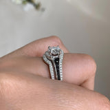 Unique Black Diamond Accent Moissanite Bridal Set