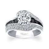 Unique Black Diamond Accent Moissanite Bridal Set