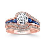 Unique Blue Sapphire Accent Bridal Set
