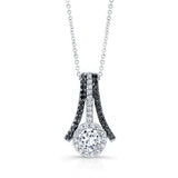 Black And White Diamond Halo Pendant