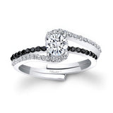 Half Carat Moissanite Black Diamond Accent Bridal Set