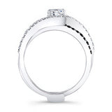 Half Carat Moissanite Black Diamond Accent Bridal Set