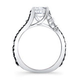 1 Carat Round Black Diamond Accent Ring