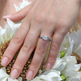 1 Carat Round Moissanite Sapphire Accent Ring