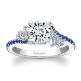 1 Carat Round Moissanite Sapphire Accent Ring