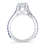1 Carat Round Moissanite Sapphire Accent Ring