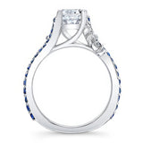 1 Carat Round Diamond Sapphire Accent Ring