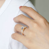 1 Carat Round Moissanite Ring