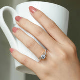 1 Carat Round Moissanite Ring