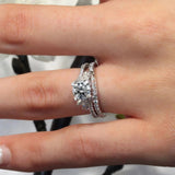 1 Carat Round Diamond Bridal Set
