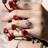 Double Halo Moissanite Engagement Ring