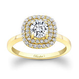 Double Halo Moissanite Engagement Ring