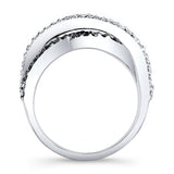 Split Shank Black And White Diamond Wedding Band