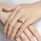 Black Diamond Accent 3 Stone Ring