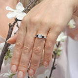 Black Diamond Accent 3 Stone Ring