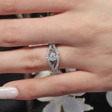 Unique Half Carat Moissanite Bridal Set
