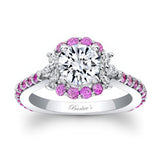 Marquise Halo Pink Sapphire Accent Ring